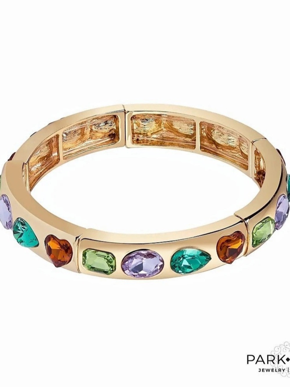 Park Lane MOSAIC Bracelet Multi-Color Crystals Gold Bangle NWT